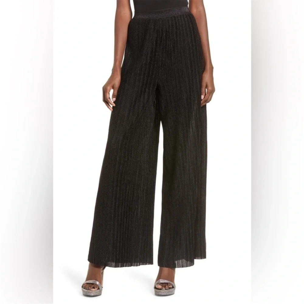 J.O.A. Metallic Pleated Wide Leg Pants NWT lg